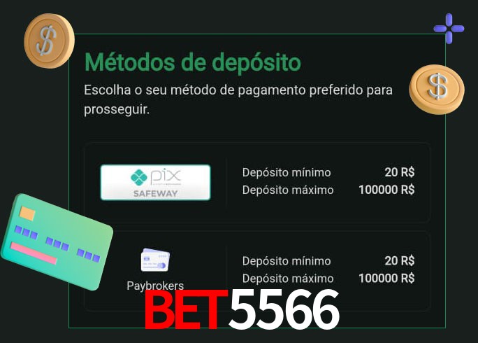 O cassino Bet5566 oferece uma grande variedade de métodos de pagamento
